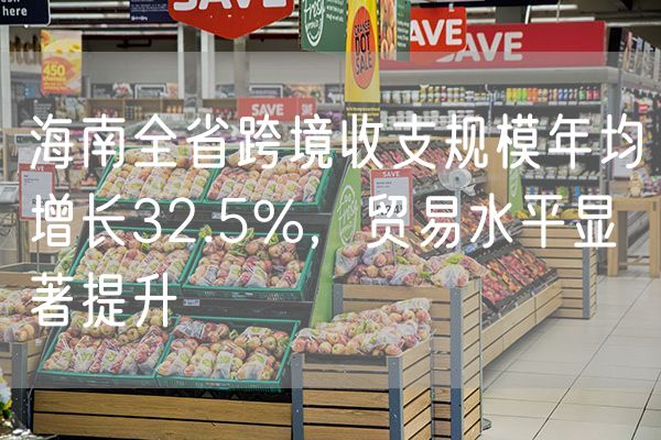 海南全省跨境收支规模年均增长32.5%，贸易水平显著提升