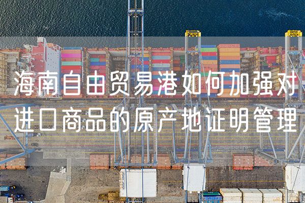 海南自由贸易港如何加强对进口商品的原产地证明管理