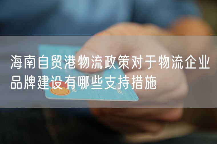 海南自贸港物流政策对于物流企业品牌建设有哪些支持措施