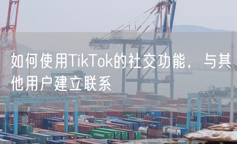 如何使用TikTok的社交功能，与其他用户建立联系