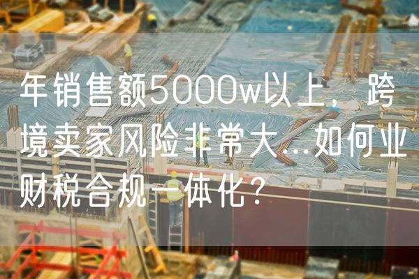 年销售额5000w以上，跨境卖家风险非常大...如何业财税合规一体化？