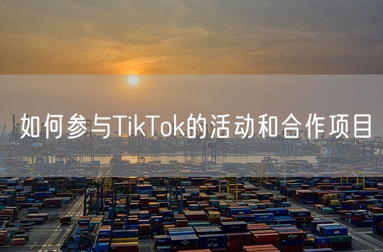 如何参与TikTok的活动和合作项目