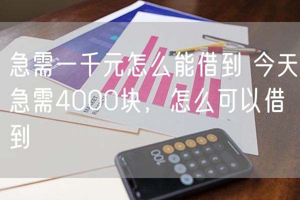 急需一千元怎么能借到 今天急需4000块，怎么可以借到