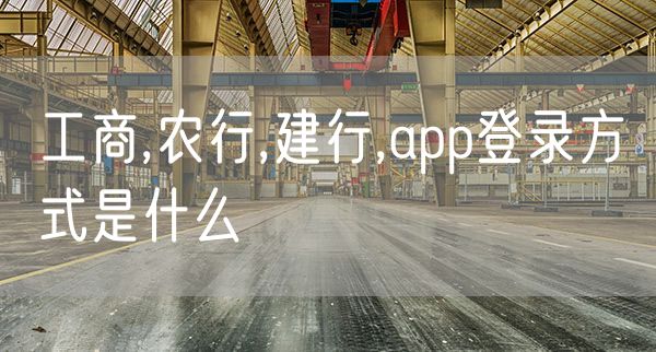 工商,农行,建行,app登录方式是什么